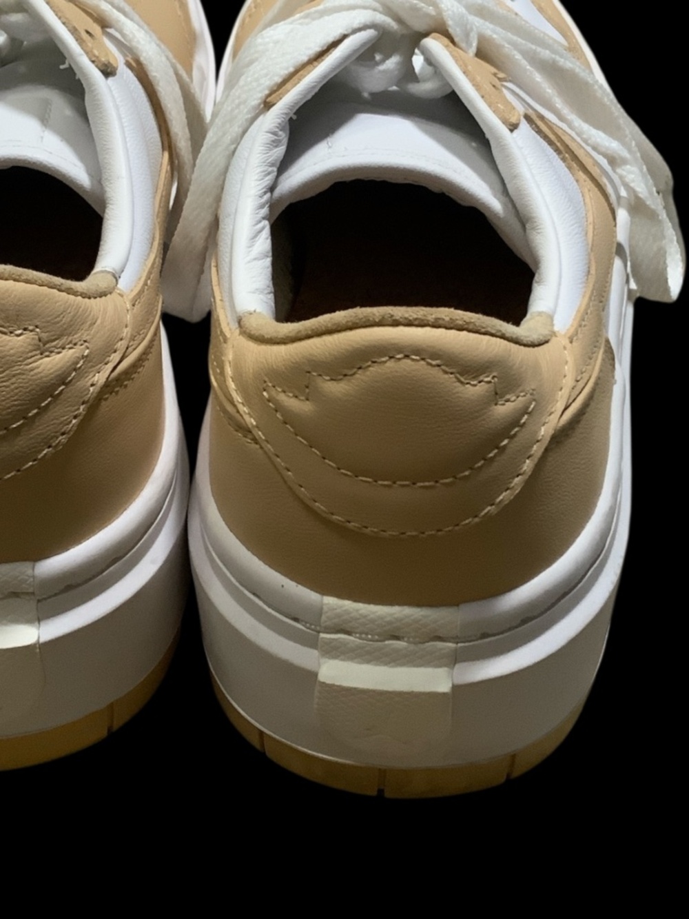 NIKE Air Jordan 1 Elevate Low SE Tan White Women’s Sneakers - Picture 3 of 4